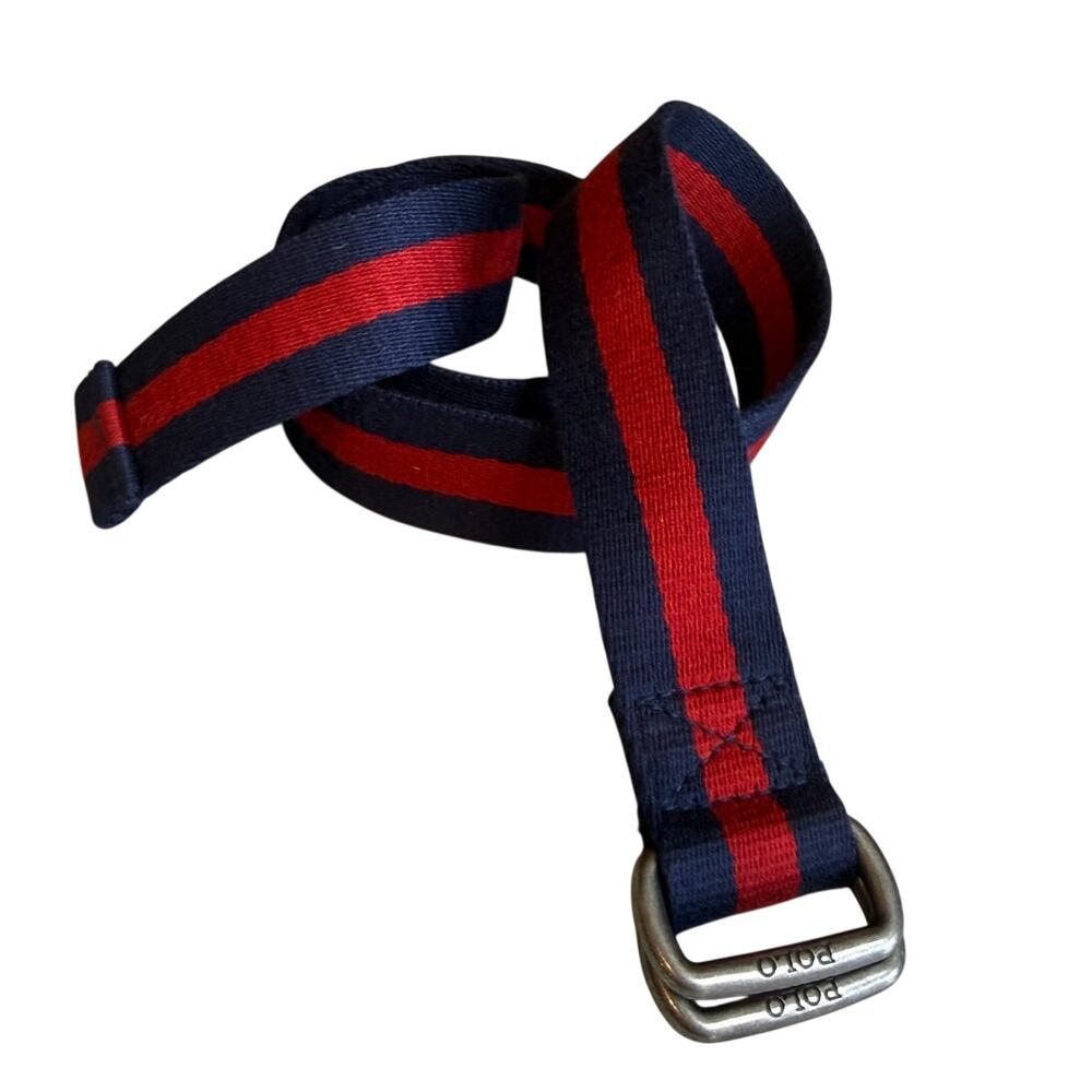 Boys Polo Ralph Lauren Canvas Belt Red Navy Blue Stripe